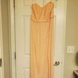 Strapless Bridesmaid Dress- Size 10 -Bellini